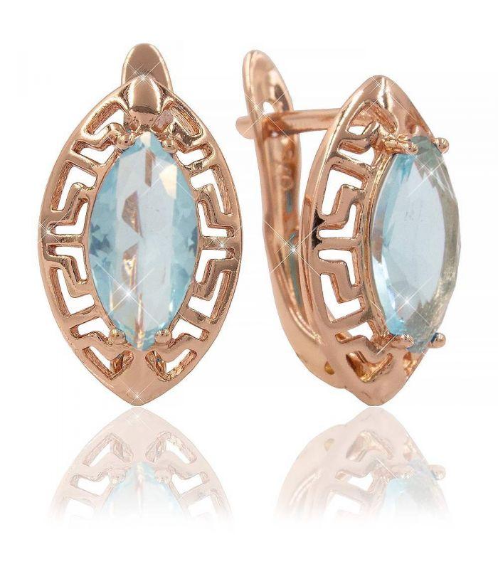 Сережки 1,5 см аква (Медичне золото)