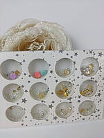 Декор у наборі 12 шт. із камінням No5 NDM-2/7