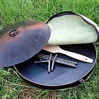 Похідна сковорода з диска, борони з якісного металу 50 см з ніжками, Садж для смаження на відкритому вогнищі