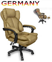 Офисное кресло для руководителя с подставкой для ног. Современный дизайн эко-кожа до 120кг ts-bs05 Беж СPC2