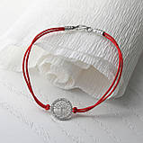 Срібний браслет Дерево життя з червоної нитки, фото 2