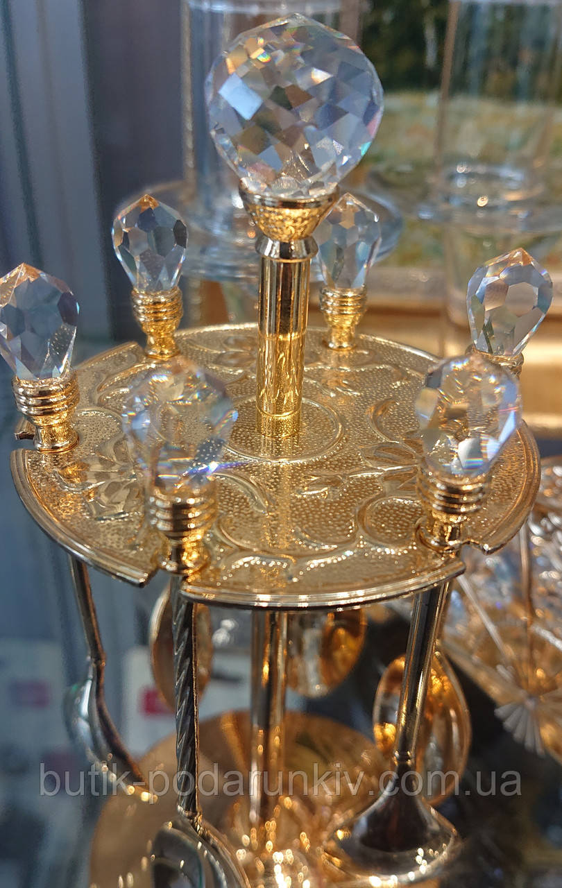 Набор десертних ложечек на подставке Cristal (позолоченный) 6 шт - фото 2 - id-p1500057913