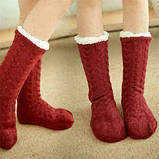Плюшеві шкарпетки-тапочки Huggle Slipper Socks ,Теплі шкарпетки з подошво , Плюшеві з протиковзкими підошвами, фото 3