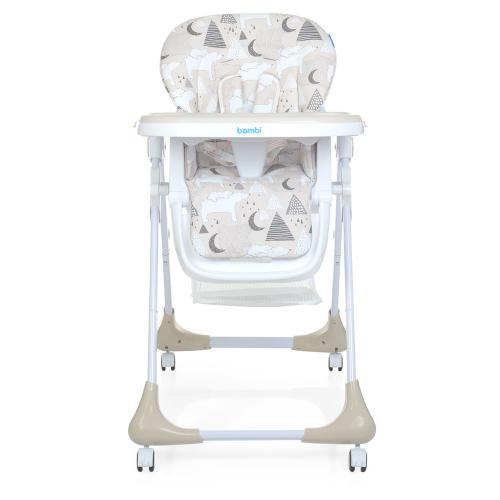 Дитячий стільчик для годування складаний Bambi M 3233 Mommy Bear Beige ведмежата