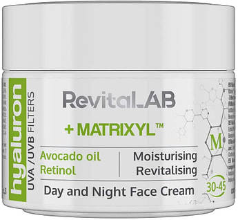 Зволожуючий крем з матриксилом і ретинолом RevitaLAB Hyaluron Anti-Ageing Day and Night Cream + Matrixyl 50 мл