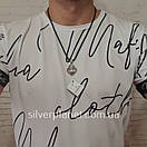 Комплект! Чоловічий срібний підвіс ладанка Ангел Охоронець на ювелірному шнурку з срібним замком. Чорнений підвіс на шнурі 55 см, фото 3