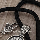 Комплект! Чоловічий срібний підвіс ладанка Ангел Охоронець на ювелірному шнурку з срібним замком. Чорнений підвіс на шнурі 55 см, фото 8