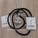 Комплект! Чоловічий срібний підвіс ладанка Ангел Охоронець на ювелірному шнурку з срібним замком. Чорнений підвіс на шнурі 55 см, фото 7