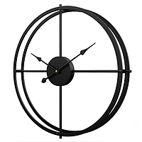 Часы настенные Ti-Time (60 cм) в стиле лофт Loft2-G-600 металлические черные