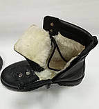Зимові підліткові дитячі  черевики для хлопчика з натуральної шкіри, розмір 32 - 41, чорні, фото 4