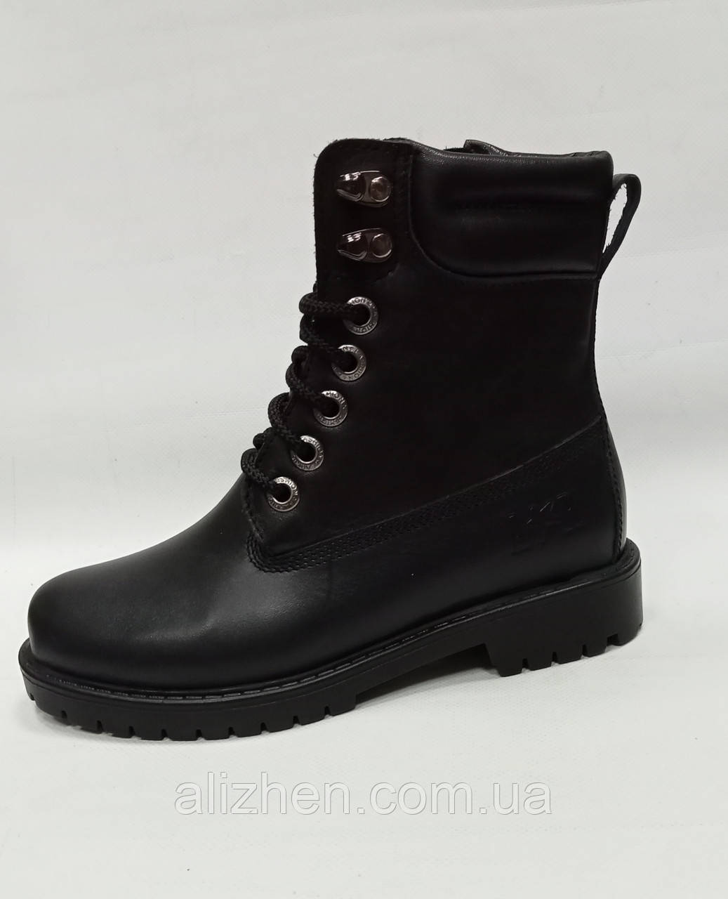 Зимові підліткові дитячі  черевики для хлопчика з натуральної шкіри, розмір 32 - 41, чорні