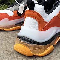 Кросівки Баленсіага жіночі. BALENCIAGA Triple S жіноче взуття. Жіночі кросівки помаранчеві з білим і чорним., фото 5