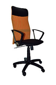 Крісло керівника оранжевого кольору з механізмом хитання Ultra