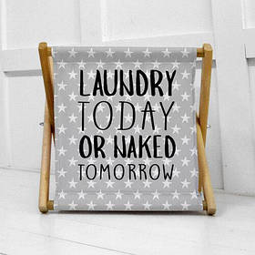 Складана корзина для зберігання Laundry today or naked tomorrow оригінальний подарунок