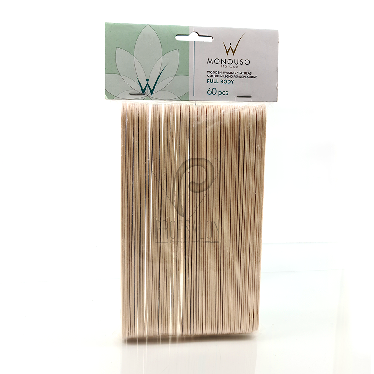 Одноразові шпателі для депіляції, дерев'яні, Italwax, Full Body, 200*24*2мм, 60шт