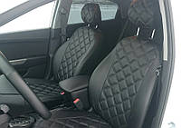Чехлы на сиденья Шевроле Калос (Chevrolet Kalos) (модельные, 3D-ромб, отдельный подголовник)