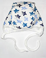 Утеплена шапочка чепчик із зав'язками новонародженим у пологовий будинок