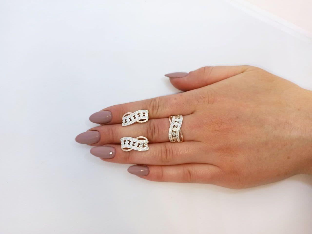 Срібний набір Міранда з золотими вставками та Фіанітом DARIY 192