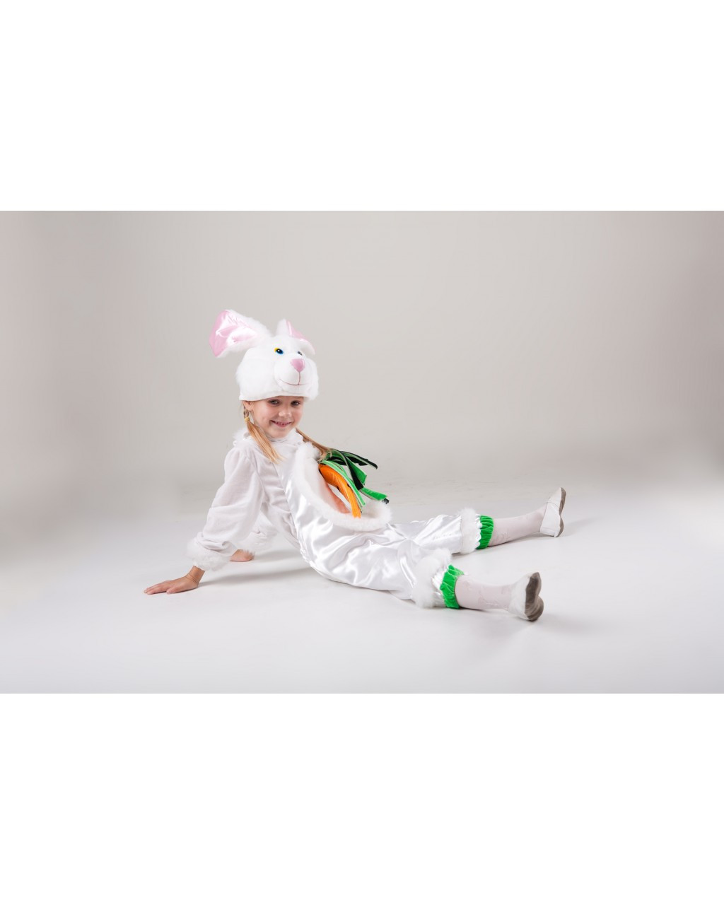 Дитячий карнавальний костюм "Зайка" білий заєць