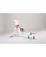 Детский карнавальный костюм "Зайка" белый заяц