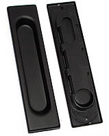 Комплект Ручок USK I-077 Black на квадратній планці для розсувних дверей чорні.
