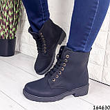 Жіночі черевики демісезонні чорні з еко нубуку. Усередині фліс (легке еко хутро), фото 4