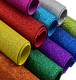 Фоаміран глітерний червоний 1 мм 50*50 см аркуш, фото 2