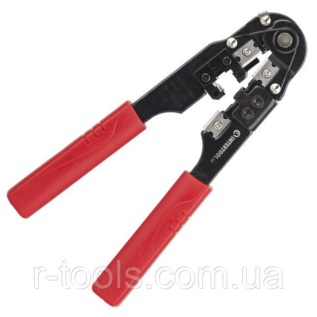 Кліщі для опресування штекерів RJ-45 (8р8с) Intertool HT-7054