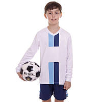 Детская форма футбольная с длинным рукавом SP-Sport CO-2001B-1 белый-синий