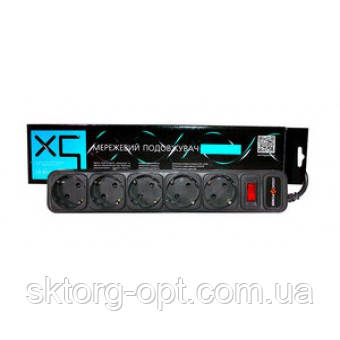 Мережевий фільтр-подовжувач LogicPower LP-X5, 5 розеток, колір-чорний, 4,5 m: