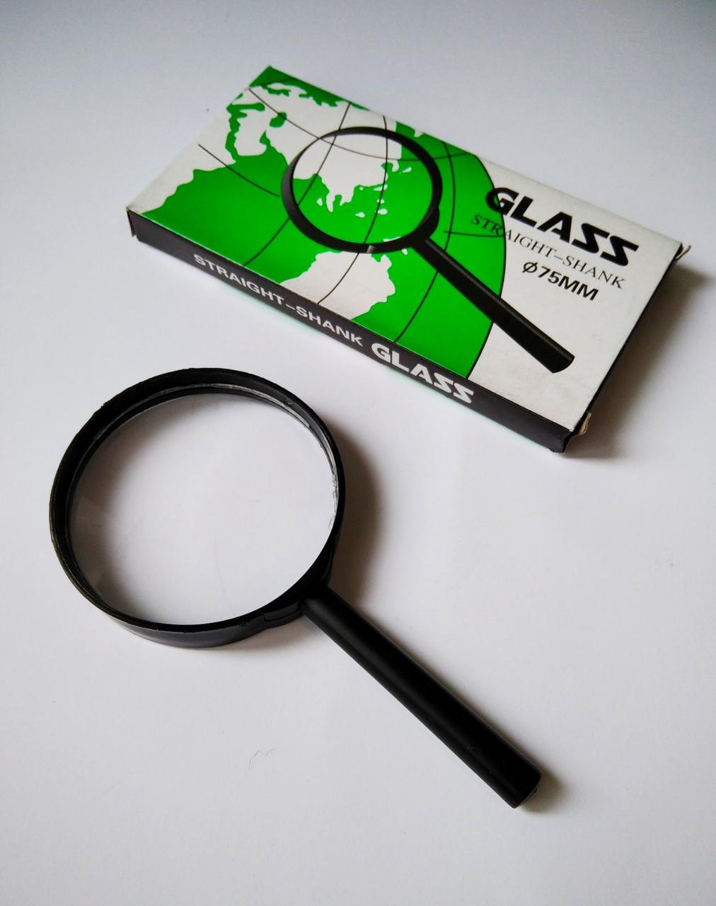 Лупа Glass 7818-75G скляна лінза, широка рамка, фото 1