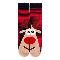 Подарочные зимние носки с новогодним рисунком "Олень" (размер 36-45)