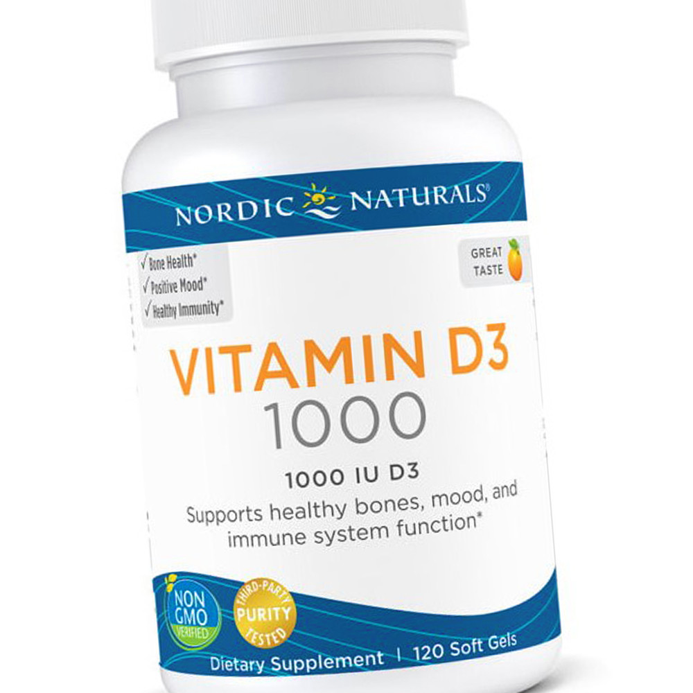 Nordic Naturals Vitamin D3 1000 IU 120 soft gels orange