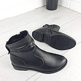 Черевики жіночі демісезонні чорні. Демисезон ботинки. Взуття жіноче. Взуття демі. Натуральна шкіра, фото 3