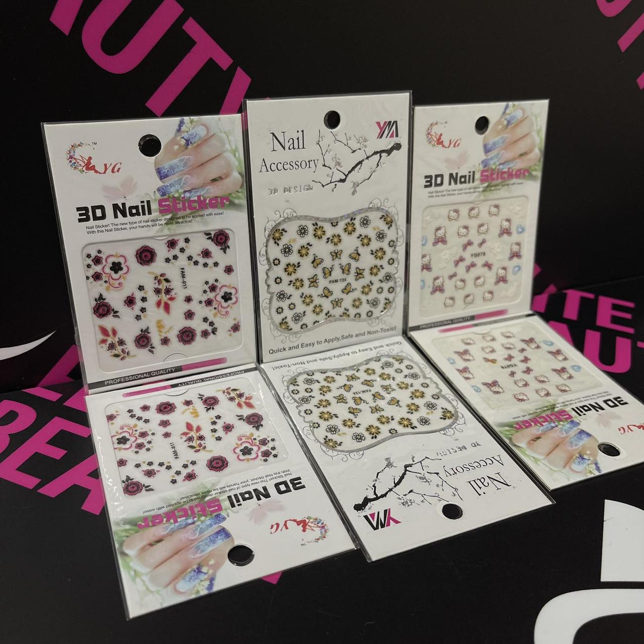 Ніжні 3D наклейки на нігті слайдер-дизайн КВІТИ