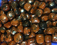 Натуральный камень галтовка крошка Обсидиан обработанный скол 15-25 мм (24 грамм, 2 шт)