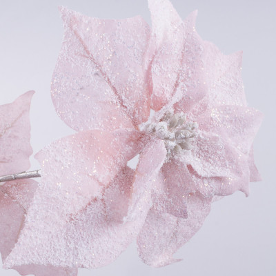 Квіти пуансетія ніжна пастель засніжена №2122 - фото 2 - id-p1500174277