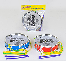 Дитячий іграшковий музичний пластиковий Барабан 2 палички Metr+ 3520 синій