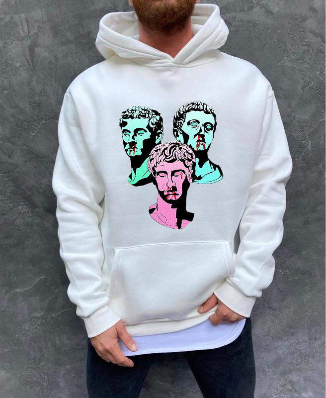 Чоловіче тепле худі з яскравим принтом Давид, фото 1