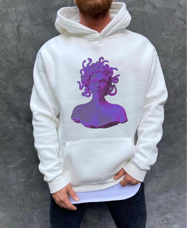 Худі чоловіче тепле з принтом Горгона, фото 1