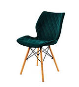 Стілець обідній м'який в скандинавському стилі Nolan оксамит, зелений-1003