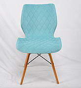 Стілець обідній м'який в скандинавському стилі Nolan оксамит , блакитний  B-1019