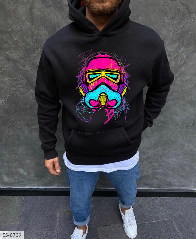 Худі чоловіче на флісі з прикольним яскравим принтом, фото 1