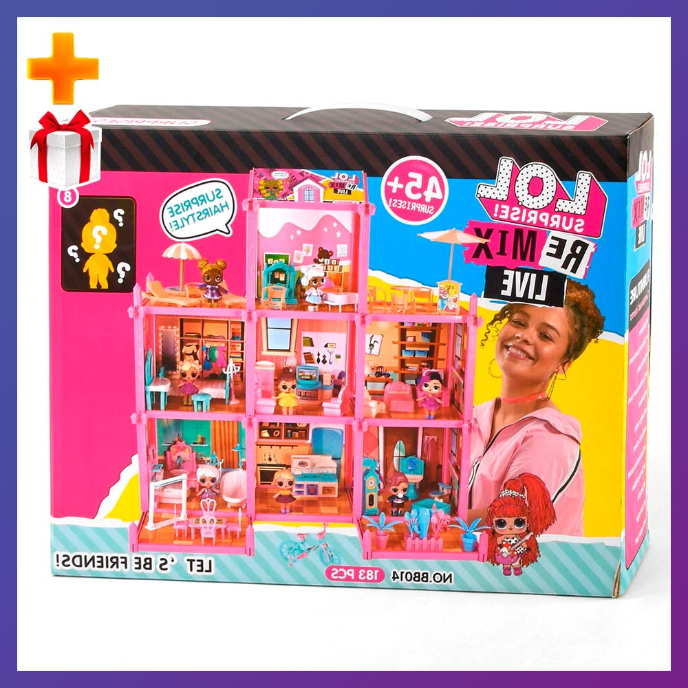 Домик Кукольный Домик с Мебелью и Куклами Lol ВВ 013. 2х Этажный ...