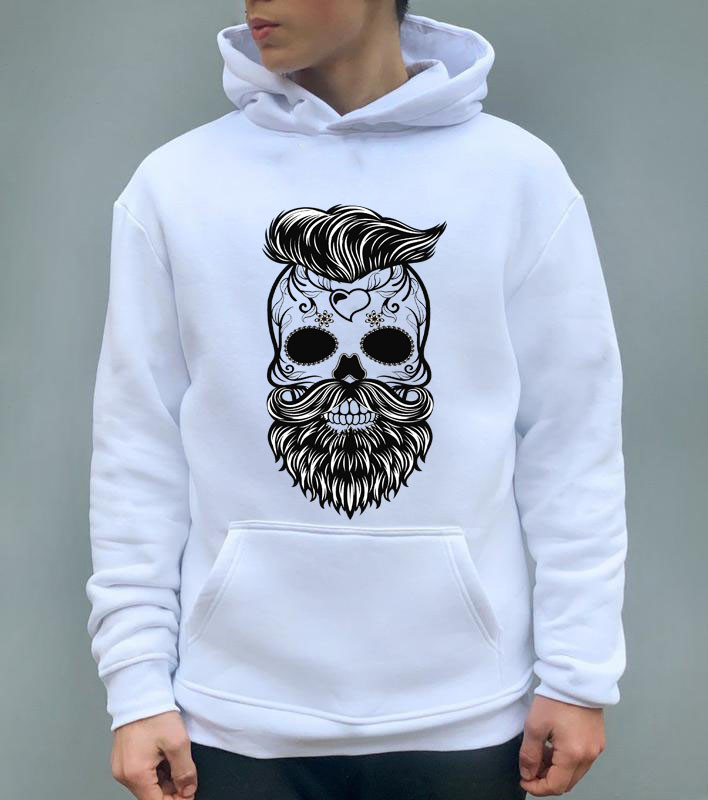 Худі чоловіче на флісі з малюнком Череп, фото 1