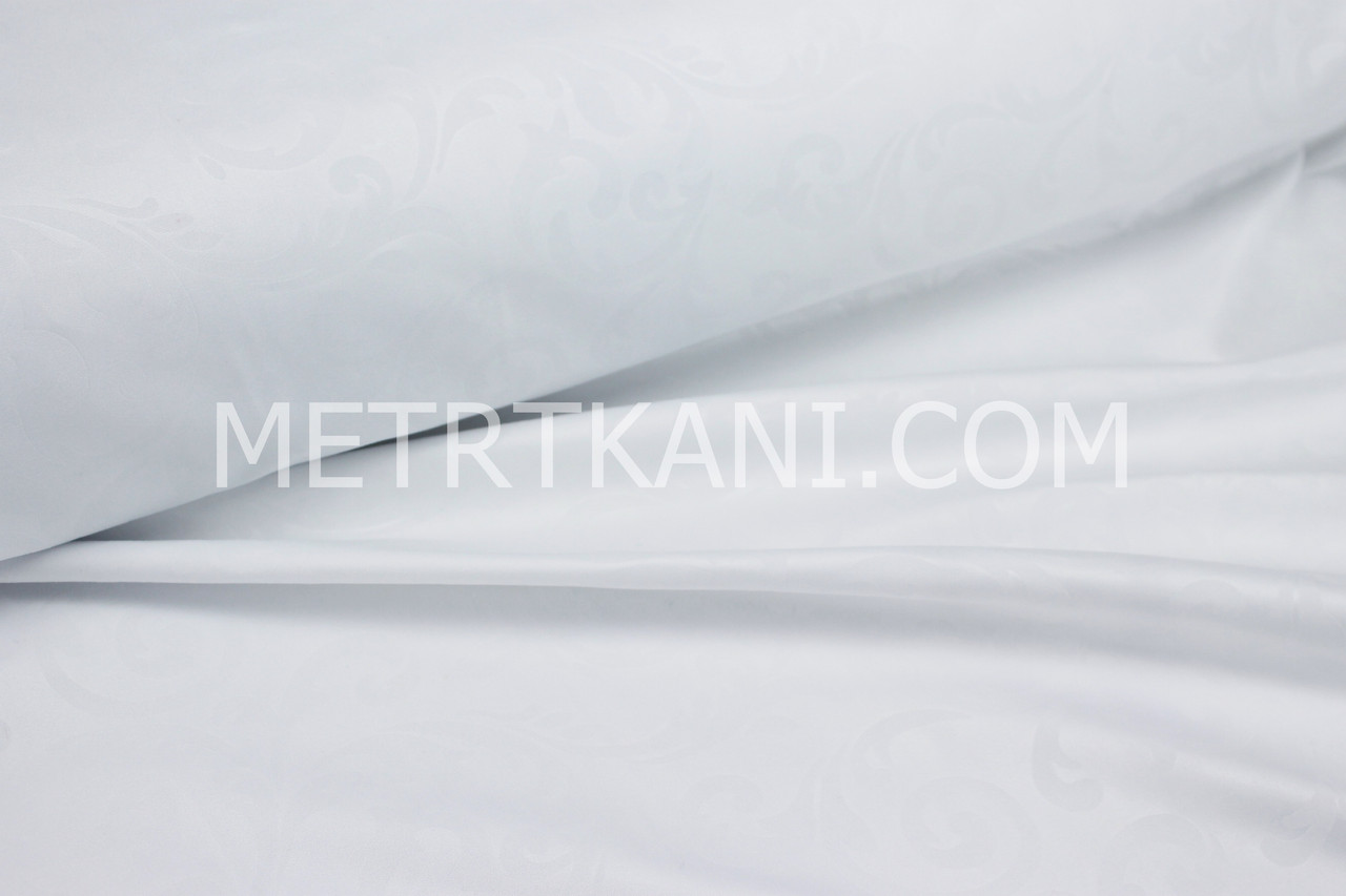 Мікрофібра — вибілена з візерунком "Вензель" біла 220 см No 158118-02, фото 1