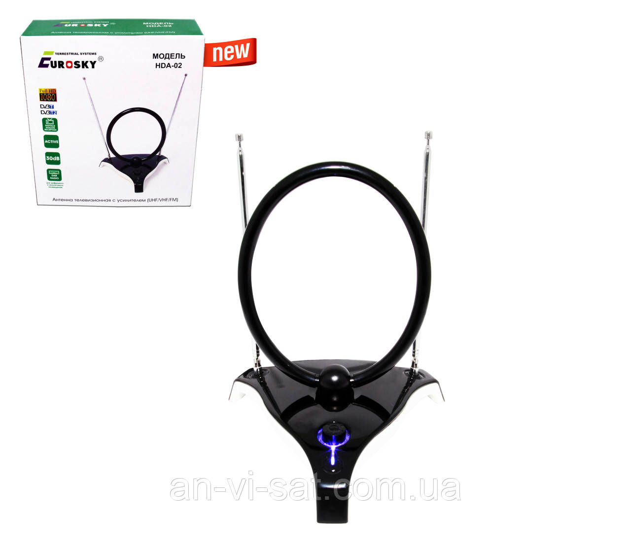 Кімнатна ефірна антена Eurosky HDA-02