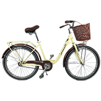 Велосипед Titan Sorento 2021 26 дюймов Кремовый/ Дорожный с корзиной и багажником/ обод алюминий