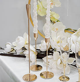 Елегантний металевий свічник 35см 1шт