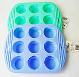 Форма для випікання кексів 9 клітинок | Силіконова форма для випічки кексів | Селіконова форма для випічки кексу, фото 3